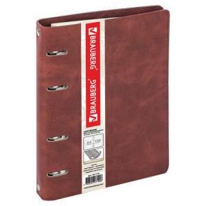 Тетрадь на кольцах, 120 л., BRAUBERG, А5, ...